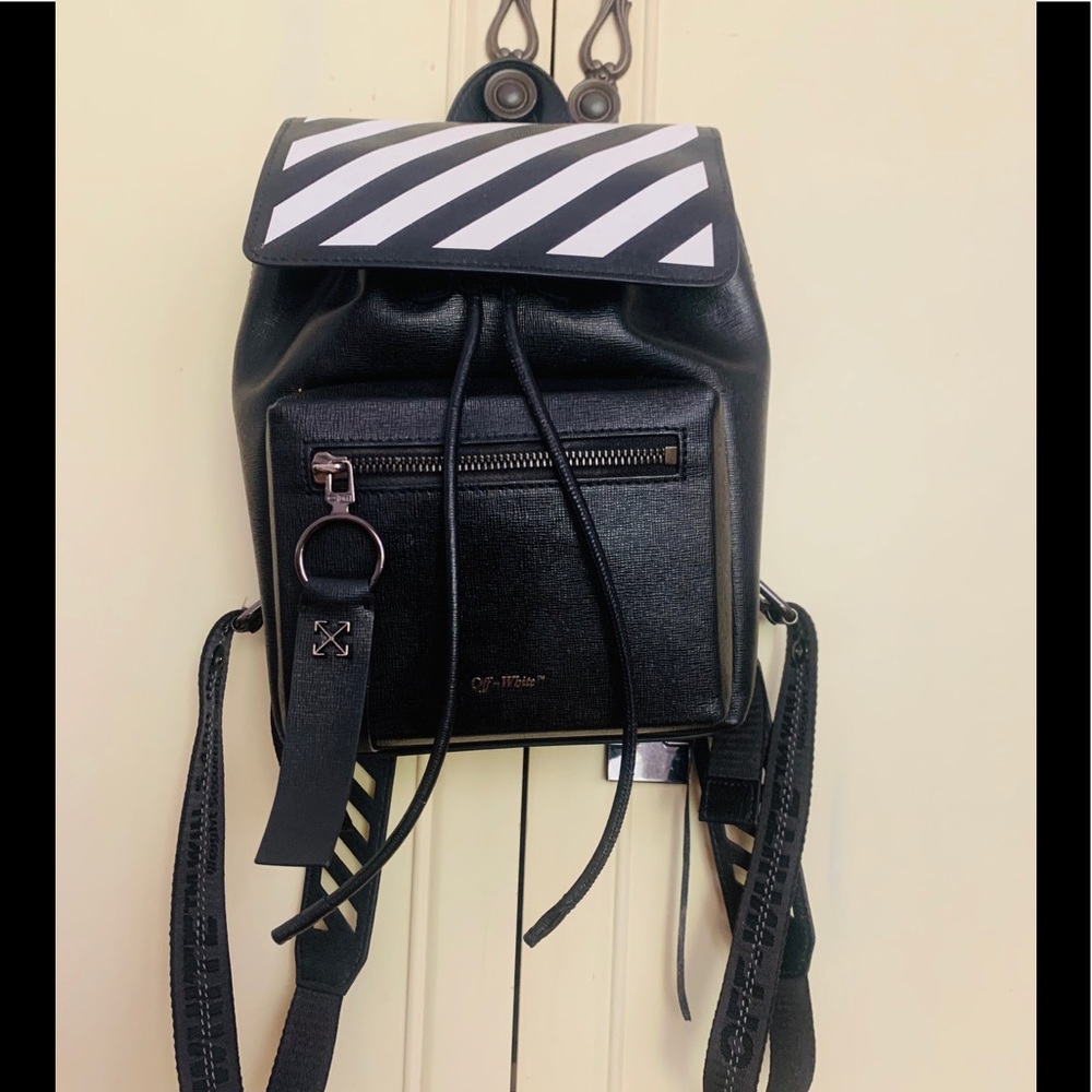 Off-White Black Vegan Leather Backpack